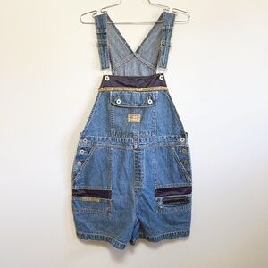 Vintage 90's B.U.M. Equipment Denim Overall Shorts
